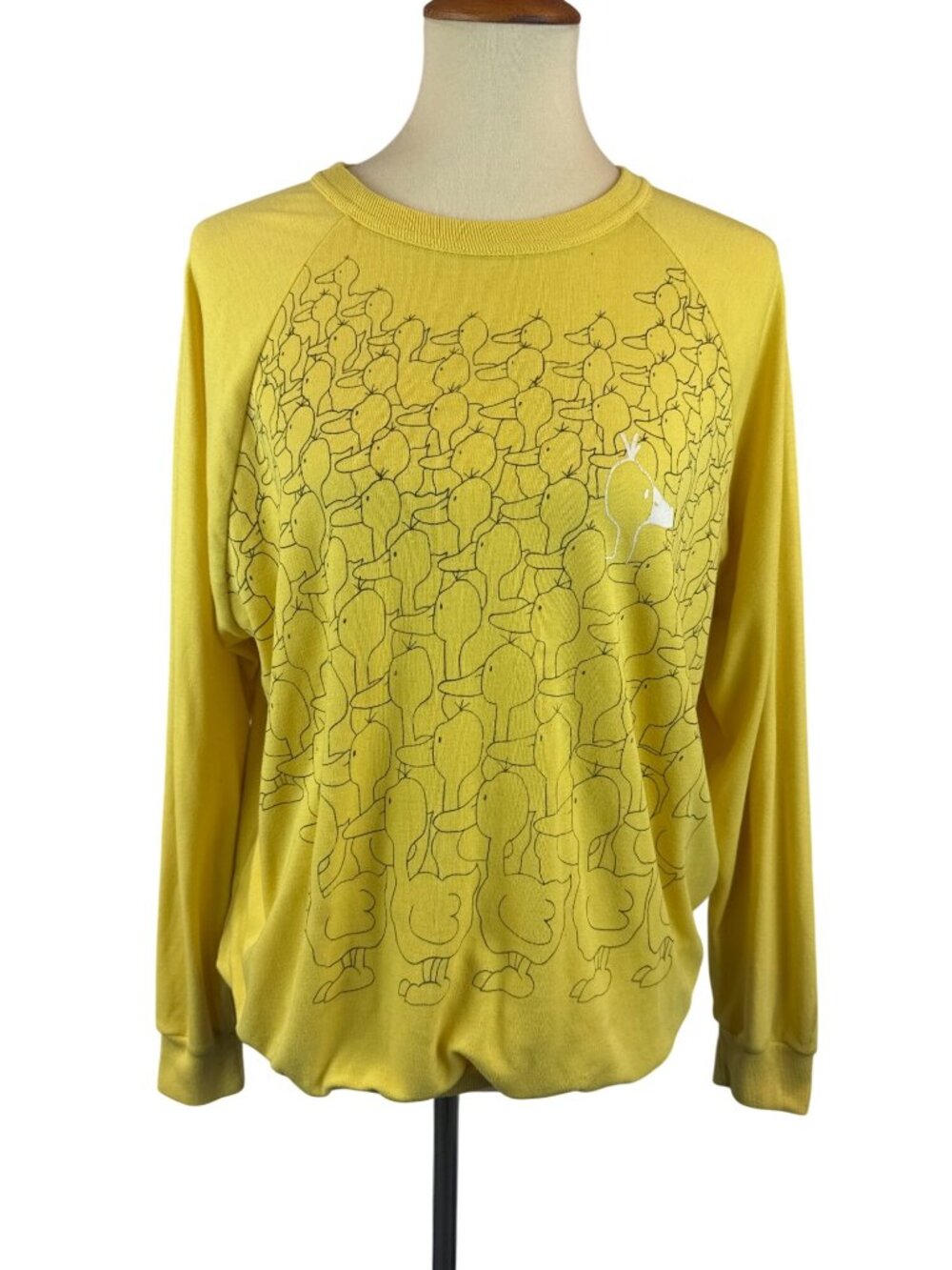 Vintage Original Venezia Sportswear Yellow Duck Graphic Long Sleeve T Shirt Wome
